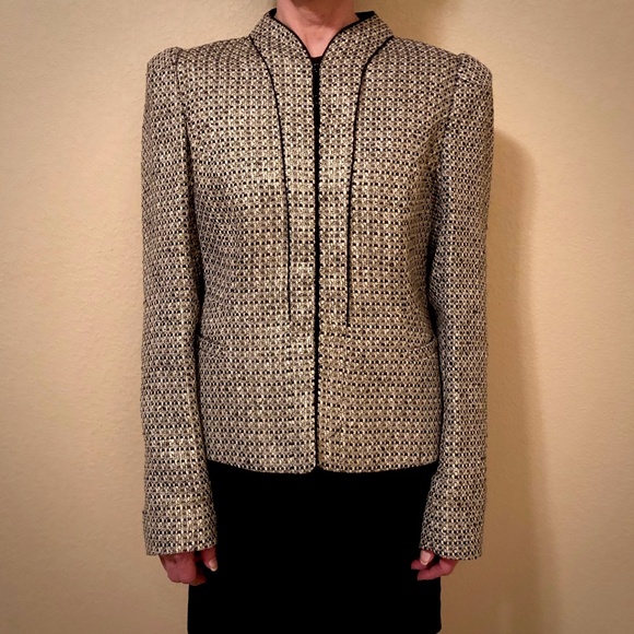 Elli Tahari Jackets & Blazers - Ellie Tahari Metalic Gold & Black Jacket Blazer